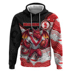 Custom Dragons Hoodie Warrior Mascot With Aboriginal Indigenous