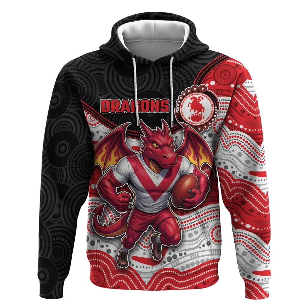 Custom Dragons Hoodie Warrior Mascot With Aboriginal Indigenous