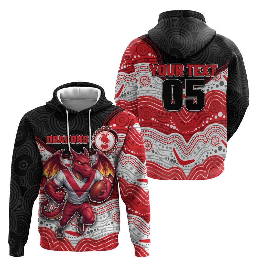 Custom Dragons Hoodie Warrior Mascot With Aboriginal Indigenous