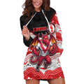 Custom Dragons Hoodie Dress Warrior Mascot With Aboriginal Indigenous