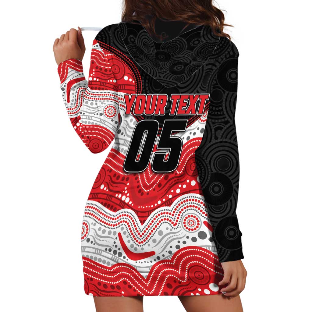 Custom Dragons Hoodie Dress Warrior Mascot With Aboriginal Indigenous