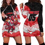 Custom Dragons Hoodie Dress Warrior Mascot With Aboriginal Indigenous