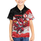 Custom Dragons Kid Hawaiian Shirt Warrior Mascot With Aboriginal Indigenous