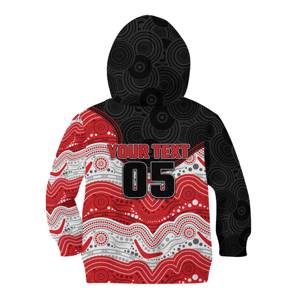 Custom Dragons Kid Hoodie Warrior Mascot With Aboriginal Indigenous