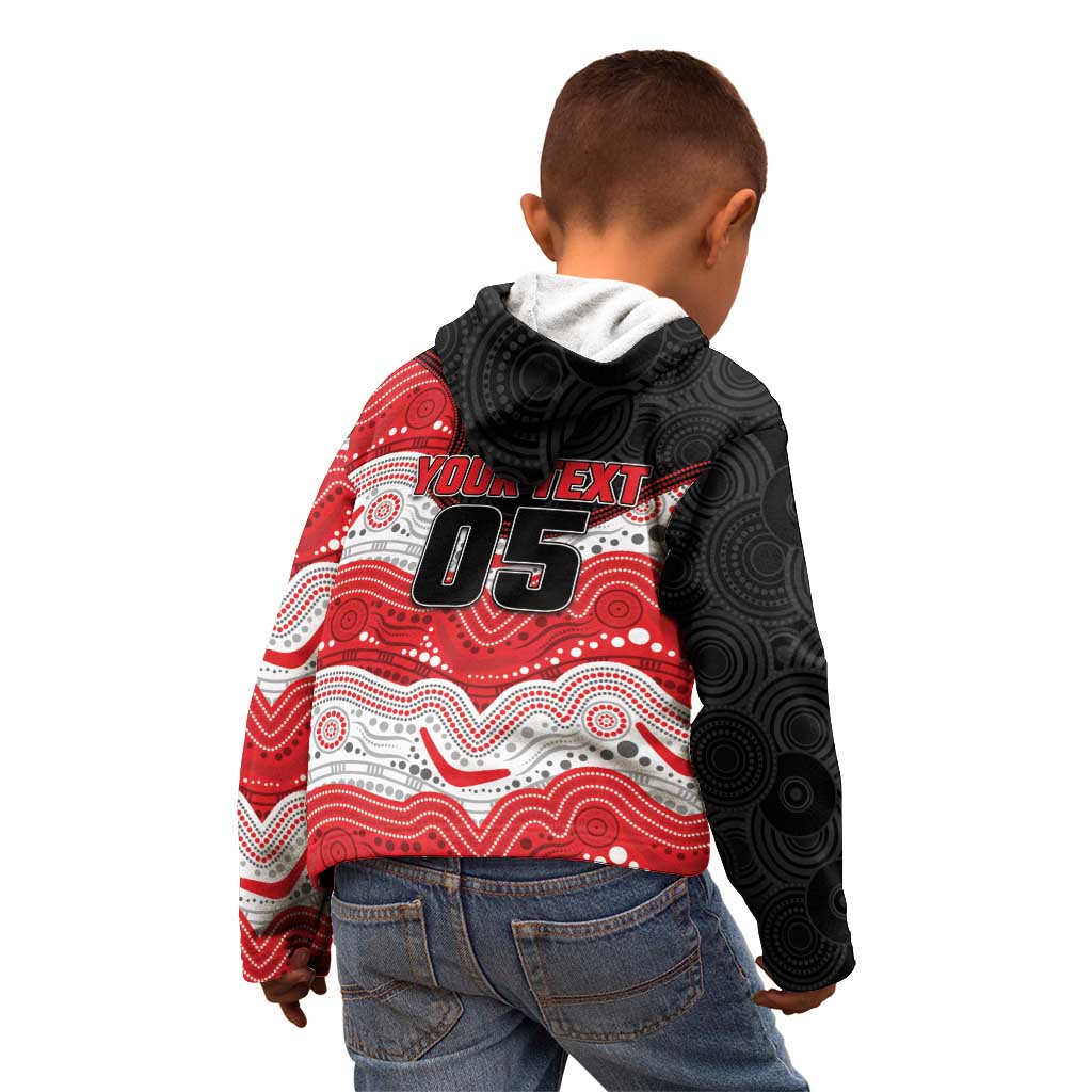 Custom Dragons Kid Hoodie Warrior Mascot With Aboriginal Indigenous