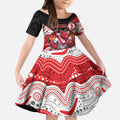 Custom Dragons Kid Short Sleeve Dress Warrior Mascot With Aboriginal Indigenous