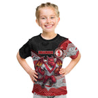 Custom Dragons Kid T Shirt Warrior Mascot With Aboriginal Indigenous