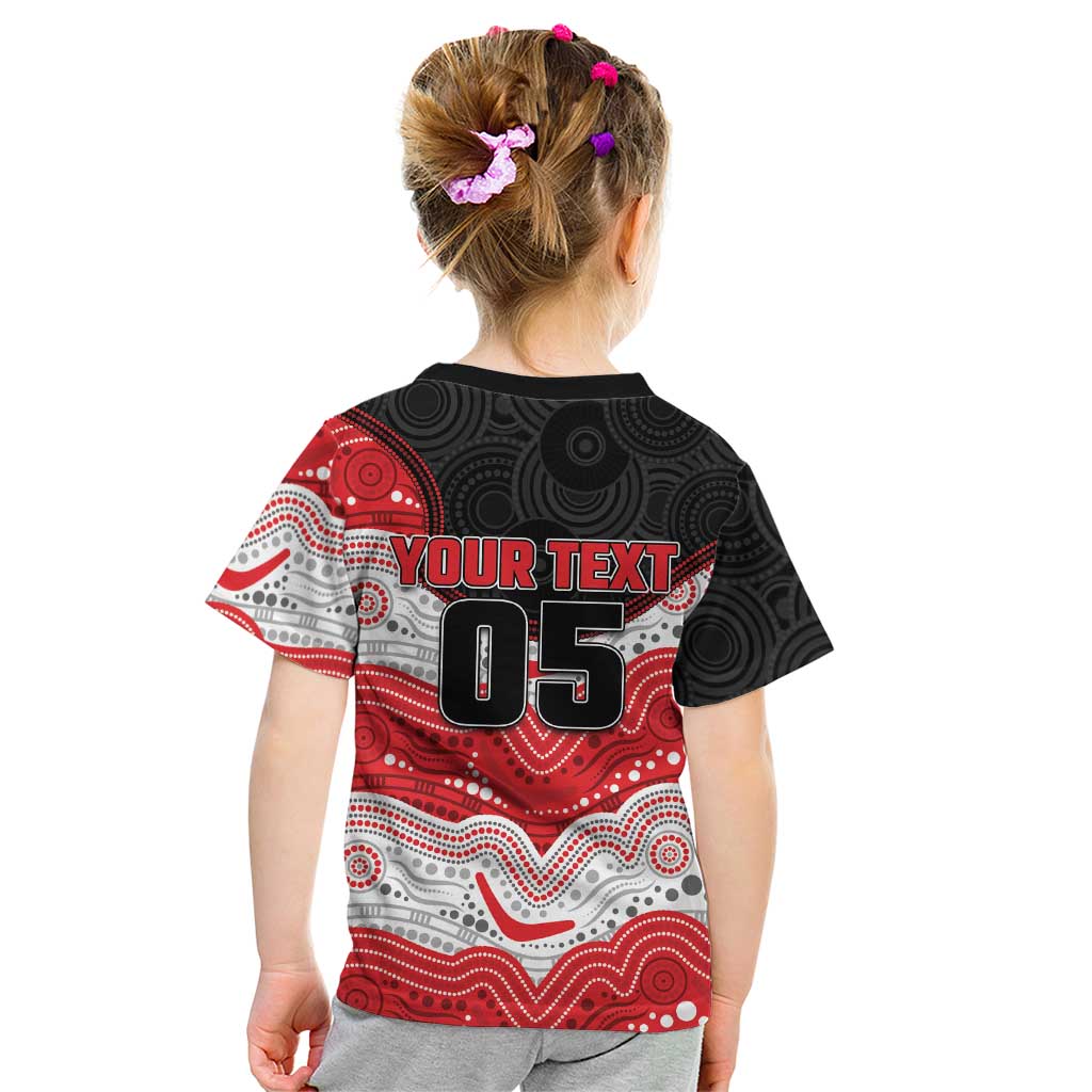 Custom Dragons Kid T Shirt Warrior Mascot With Aboriginal Indigenous