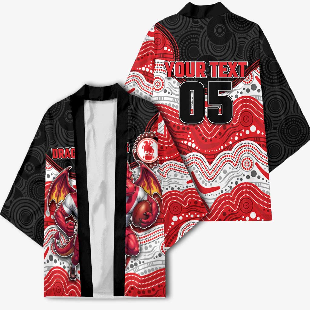 Custom Dragons Kimono Warrior Mascot With Aboriginal Indigenous