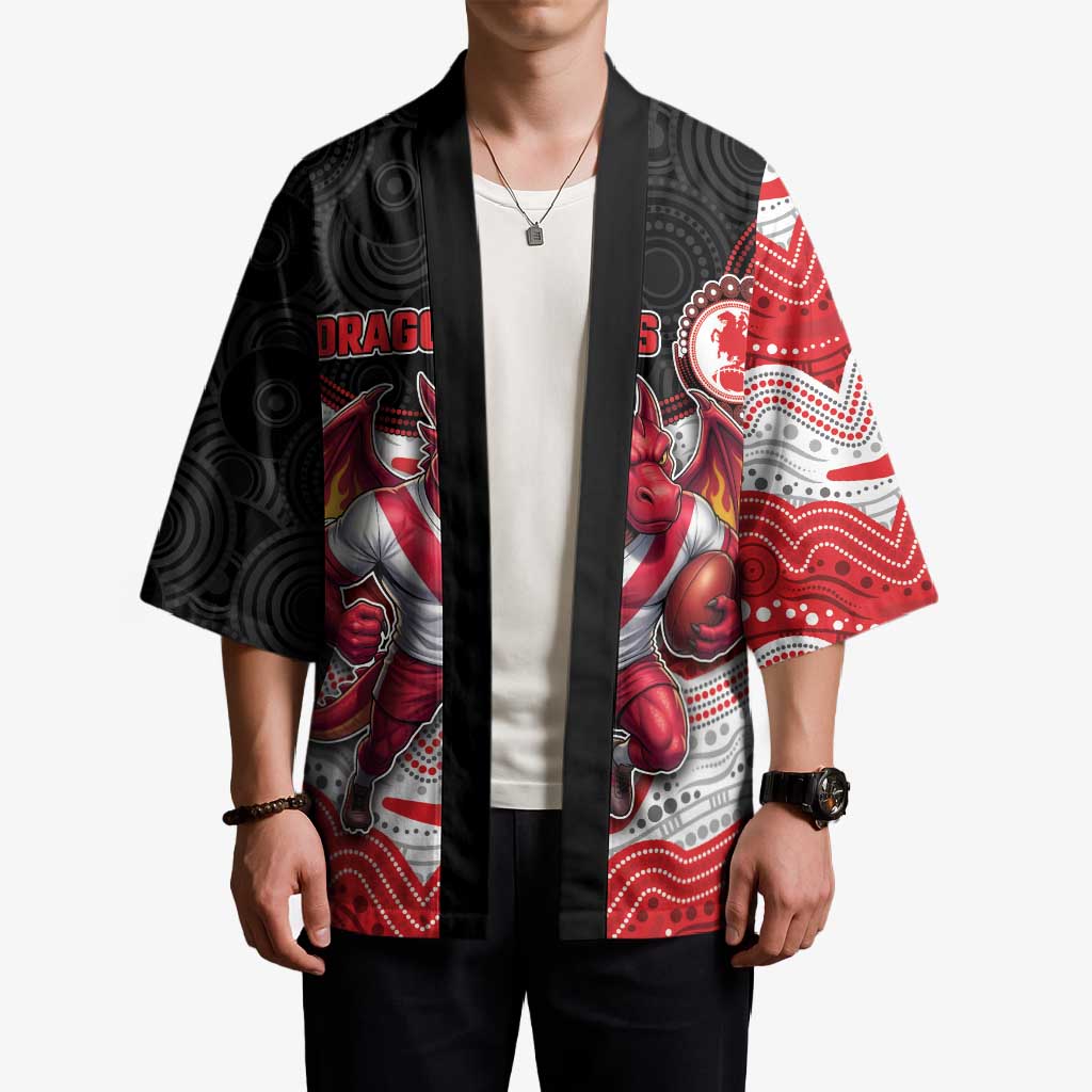 Custom Dragons Kimono Warrior Mascot With Aboriginal Indigenous
