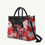 Custom Dragons Leather Bag Warrior Mascot With Aboriginal Indigenous