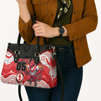 Custom Dragons Leather Bag Warrior Mascot With Aboriginal Indigenous