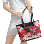 Custom Dragons Leather Tote Bag Warrior Mascot With Aboriginal Indigenous