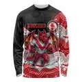 Custom Dragons Long Sleeve Shirt Warrior Mascot With Aboriginal Indigenous