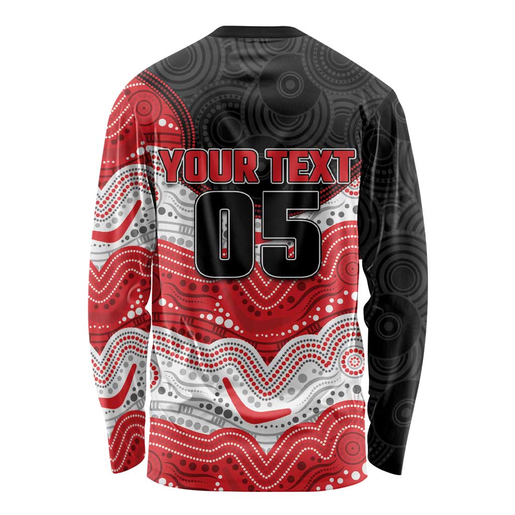 Custom Dragons Long Sleeve Shirt Warrior Mascot With Aboriginal Indigenous