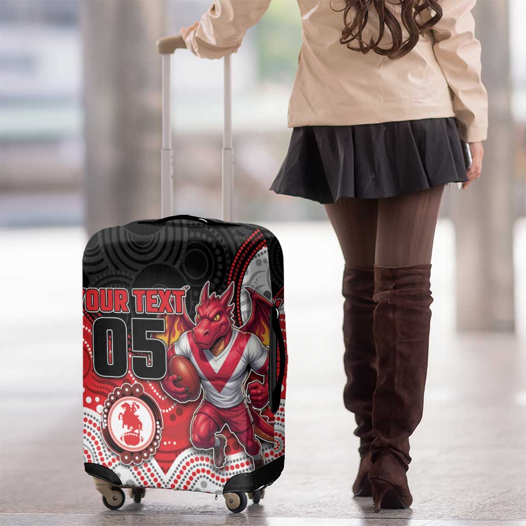 Custom Dragons Luggage Cover Warrior Mascot With Aboriginal Indigenous