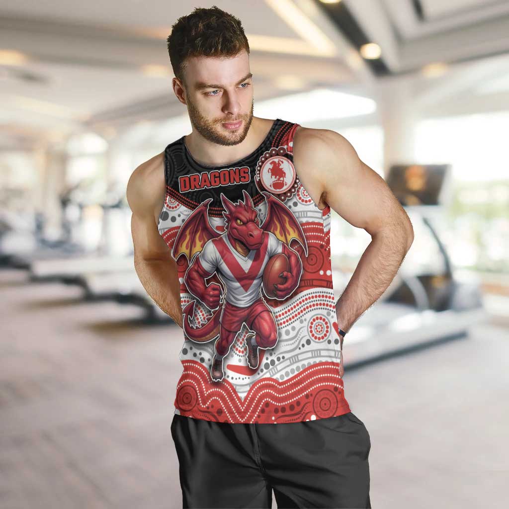 Custom Dragons Men Tank Top Warrior Mascot With Aboriginal Indigenous