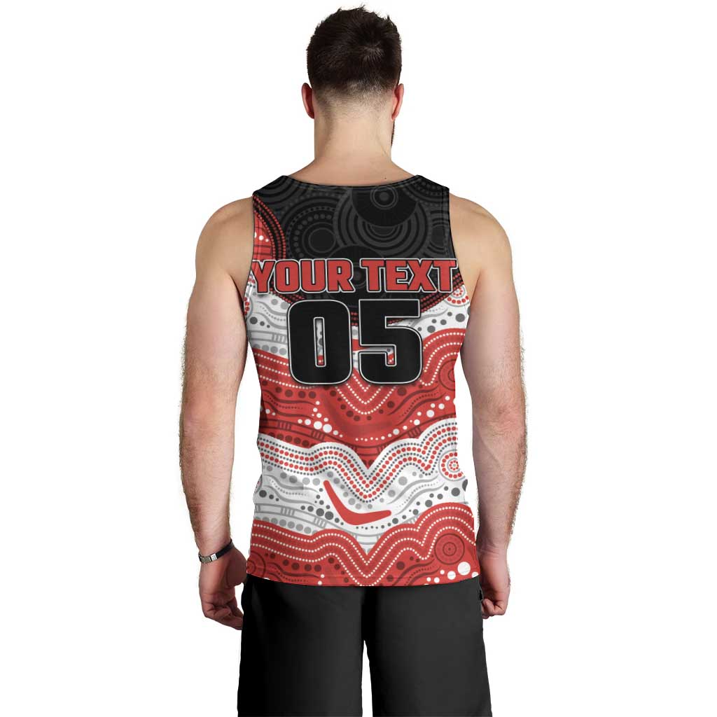 Custom Dragons Men Tank Top Warrior Mascot With Aboriginal Indigenous
