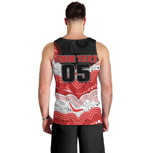 Custom Dragons Men Tank Top Warrior Mascot With Aboriginal Indigenous