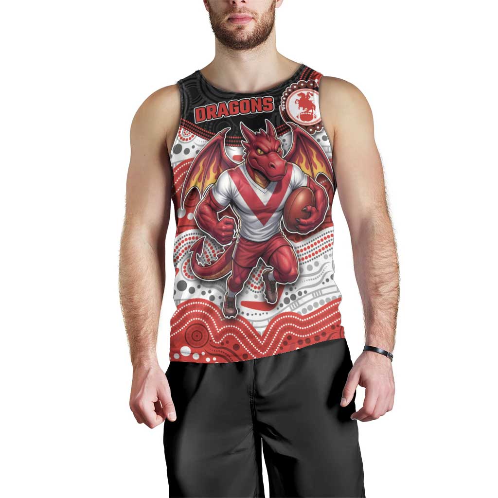 Custom Dragons Men Tank Top Warrior Mascot With Aboriginal Indigenous
