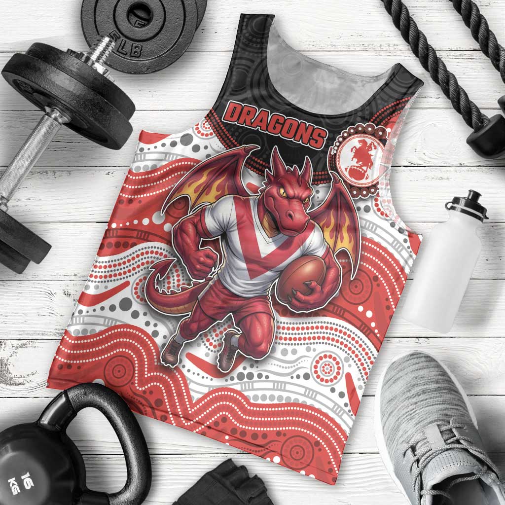 Custom Dragons Men Tank Top Warrior Mascot With Aboriginal Indigenous