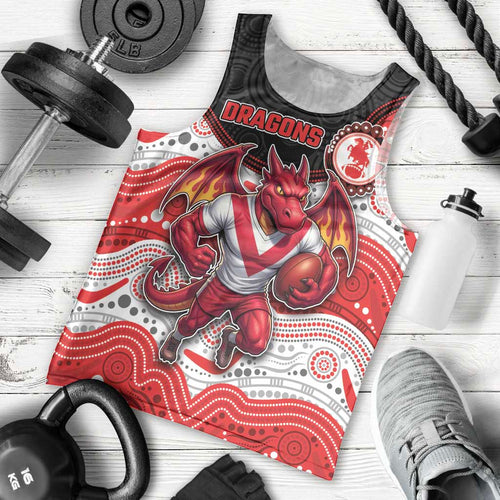 Custom Dragons Men Tank Top Warrior Mascot With Aboriginal Indigenous