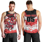 Custom Dragons Men Tank Top Warrior Mascot With Aboriginal Indigenous