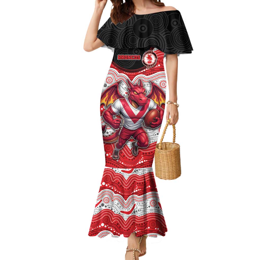 Custom Dragons Mermaid Dress Warrior Mascot With Aboriginal Indigenous