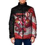 Custom Dragons Padded Jacket Warrior Mascot With Aboriginal Indigenous
