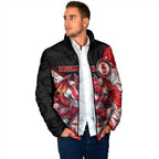 Custom Dragons Padded Jacket Warrior Mascot With Aboriginal Indigenous