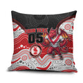 Custom Dragons Pillow Cover Warrior Mascot With Aboriginal Indigenous