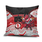 Custom Dragons Pillow Cover Warrior Mascot With Aboriginal Indigenous