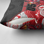 Custom Dragons Pillow Cover Warrior Mascot With Aboriginal Indigenous