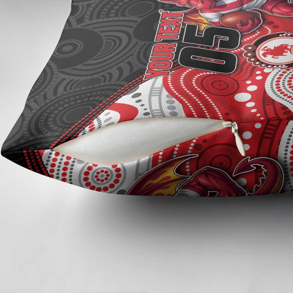 Custom Dragons Pillow Cover Warrior Mascot With Aboriginal Indigenous