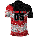 Custom Dragons Polo Shirt Warrior Mascot With Aboriginal Indigenous