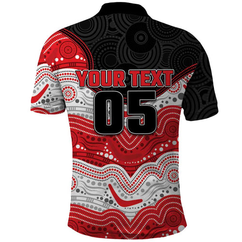 Custom Dragons Polo Shirt Warrior Mascot With Aboriginal Indigenous