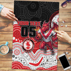Custom Dragons Puzzle Warrior Mascot With Aboriginal Indigenous