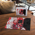 Custom Dragons Puzzle Warrior Mascot With Aboriginal Indigenous