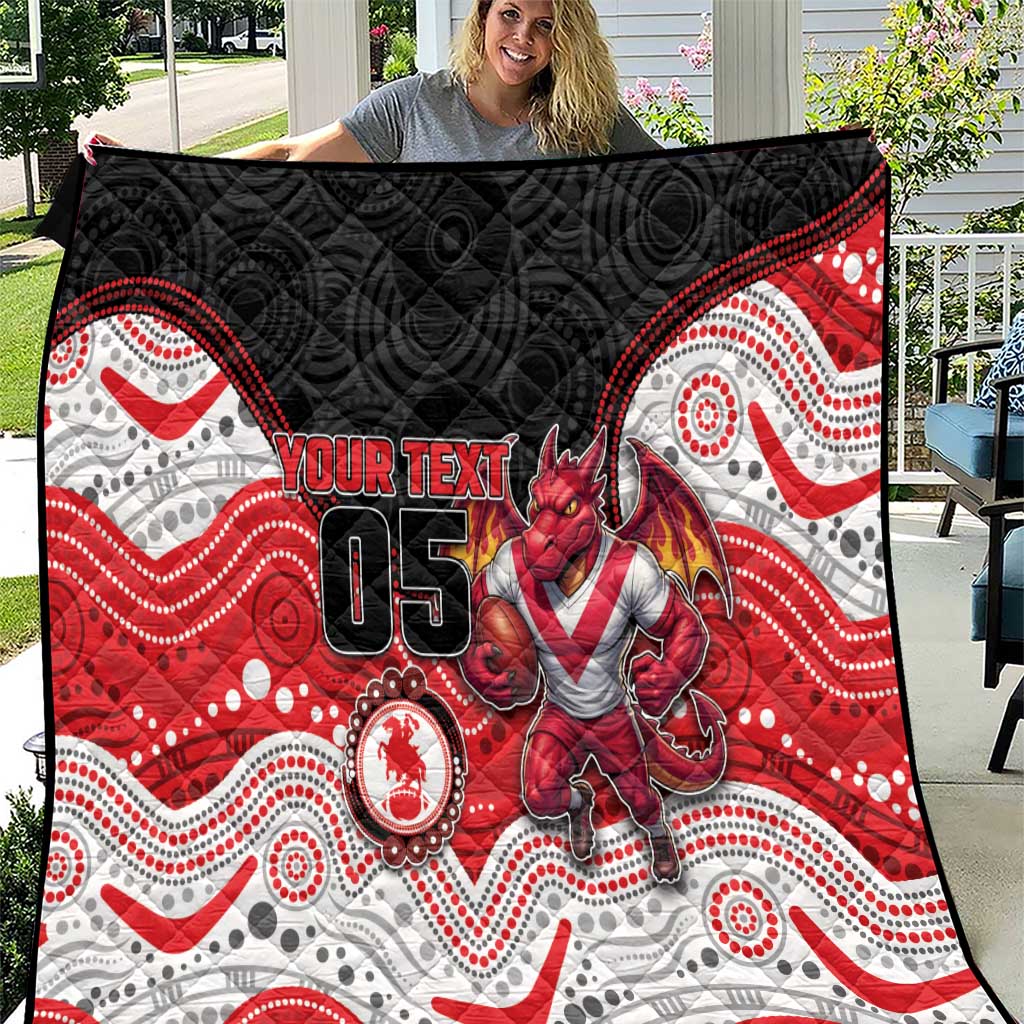 Custom Dragons Quilt Warrior Mascot With Aboriginal Indigenous