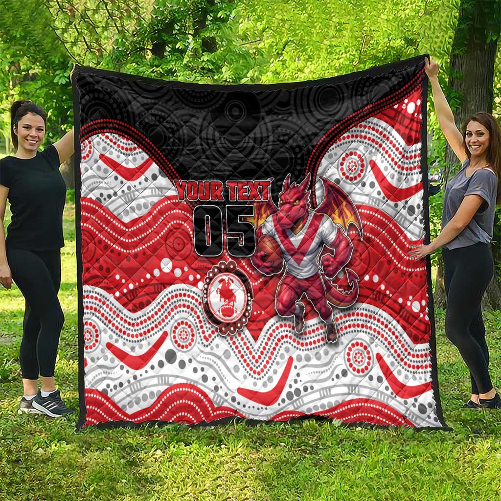 Custom Dragons Quilt Warrior Mascot With Aboriginal Indigenous