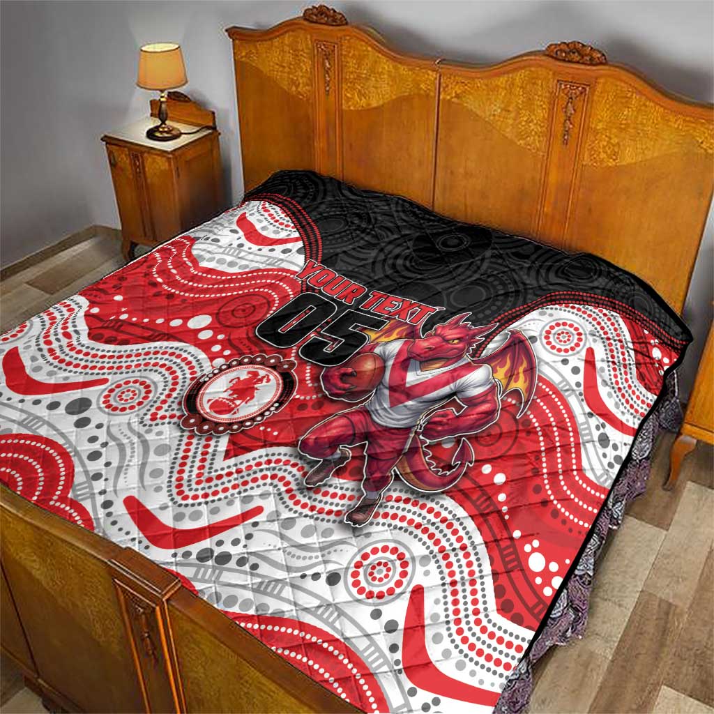 Custom Dragons Quilt Warrior Mascot With Aboriginal Indigenous
