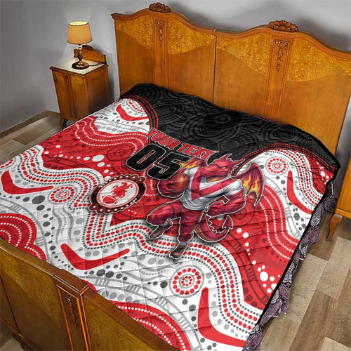 Custom Dragons Quilt Warrior Mascot With Aboriginal Indigenous
