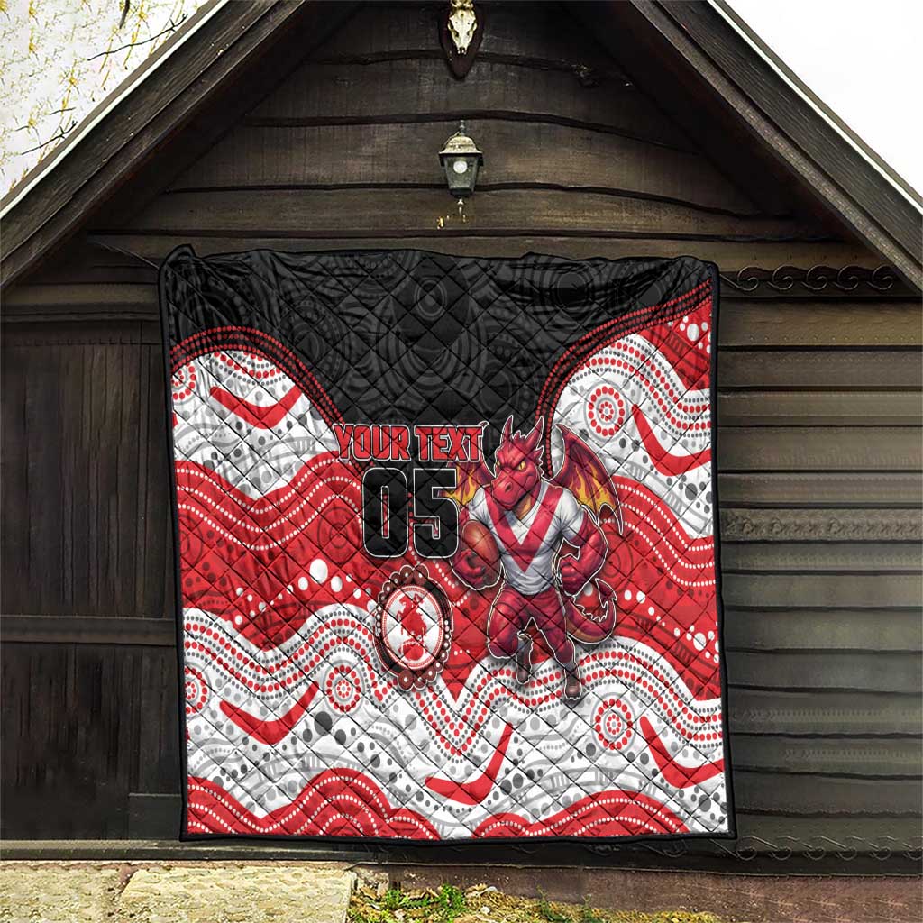 Custom Dragons Quilt Warrior Mascot With Aboriginal Indigenous