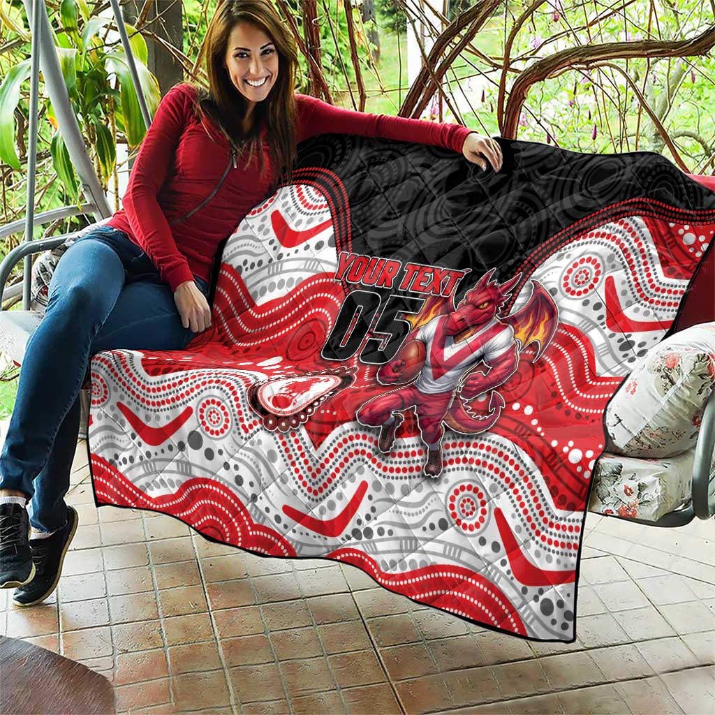 Custom Dragons Quilt Warrior Mascot With Aboriginal Indigenous
