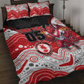 Custom Dragons Quilt Bed Set Warrior Mascot With Aboriginal Indigenous