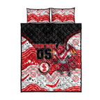 Custom Dragons Quilt Bed Set Warrior Mascot With Aboriginal Indigenous