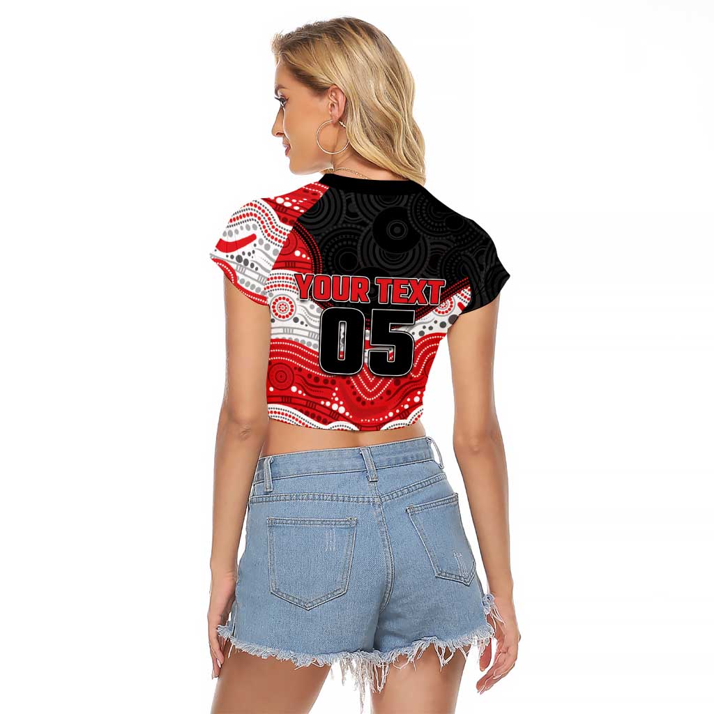 Custom Dragons Raglan Cropped T Shirt Warrior Mascot With Aboriginal Indigenous