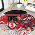 Custom Dragons Round Carpet Warrior Mascot With Aboriginal Indigenous