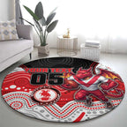 Custom Dragons Round Carpet Warrior Mascot With Aboriginal Indigenous