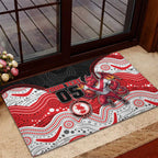 Custom Dragons Rubber Doormat Warrior Mascot With Aboriginal Indigenous